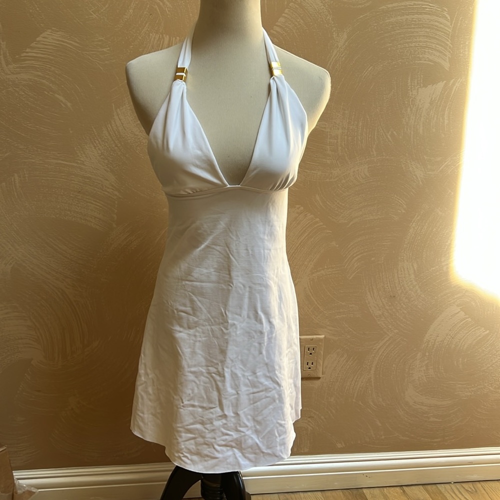 VIX  ClassicWhite Halter  Dress/Swim Cover-Up.  S